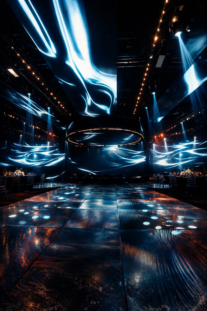 Pista de baile con diseño de iluminación en Vonharv