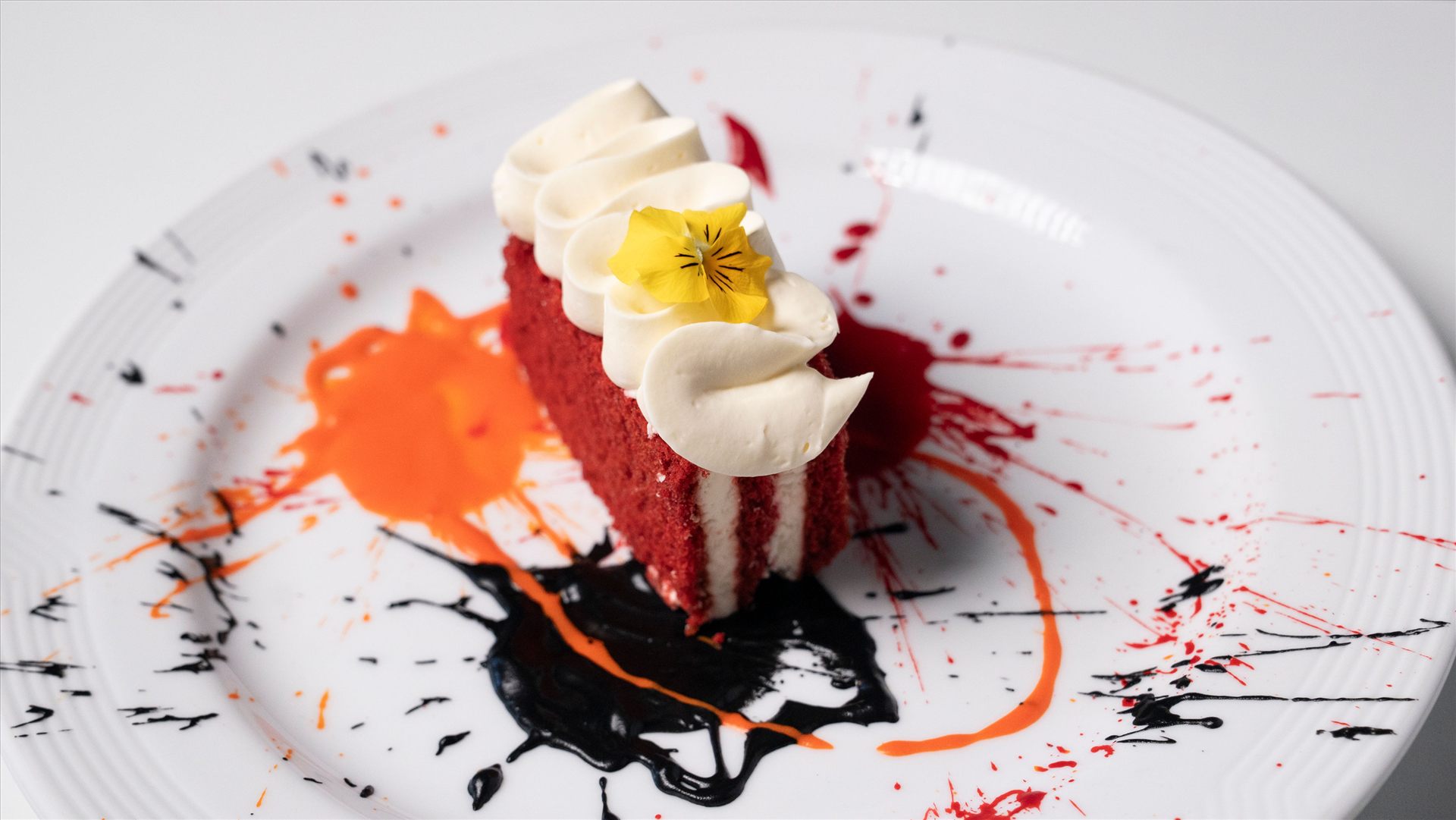 Postre red velvet de autor del catering de Vonharv