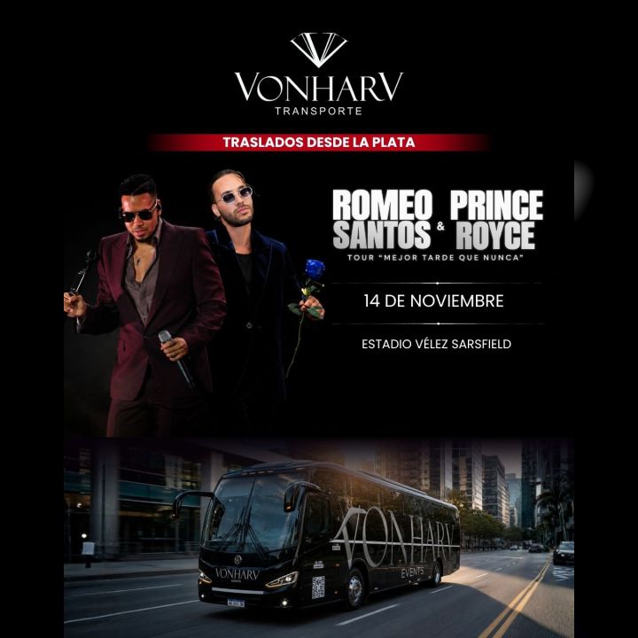 Traslado al show de Romeo Santos y Prince Royce en el Estadio Vélez Sarsfield